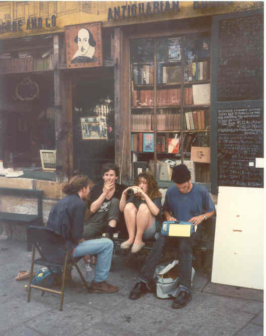 Young Bohemians in front of booksore
